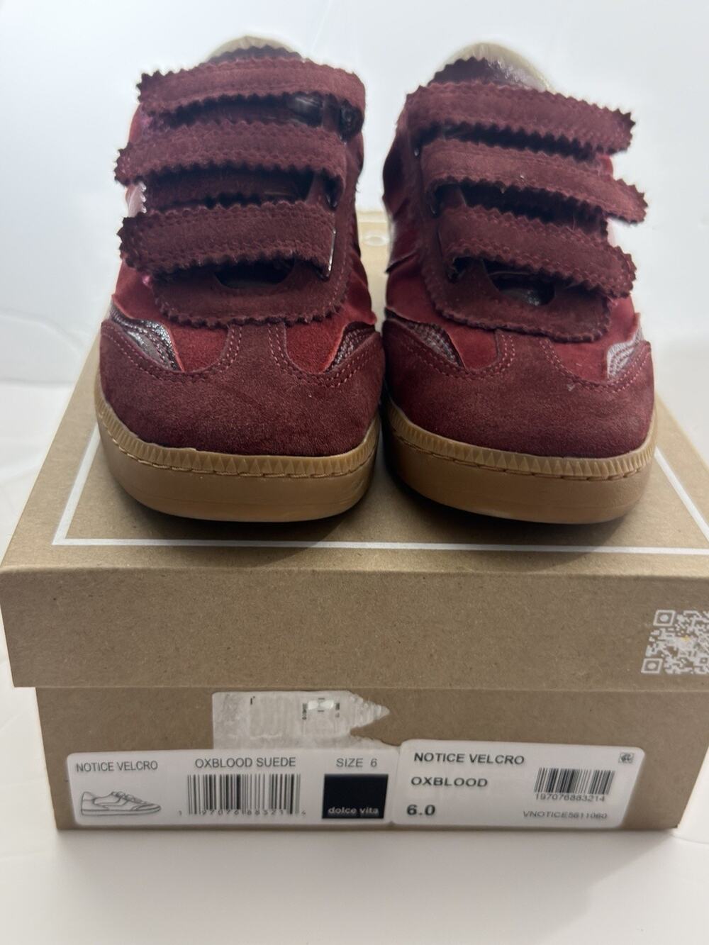 Dolce Vita Notice Oxblood Suede Sneakers Size 6